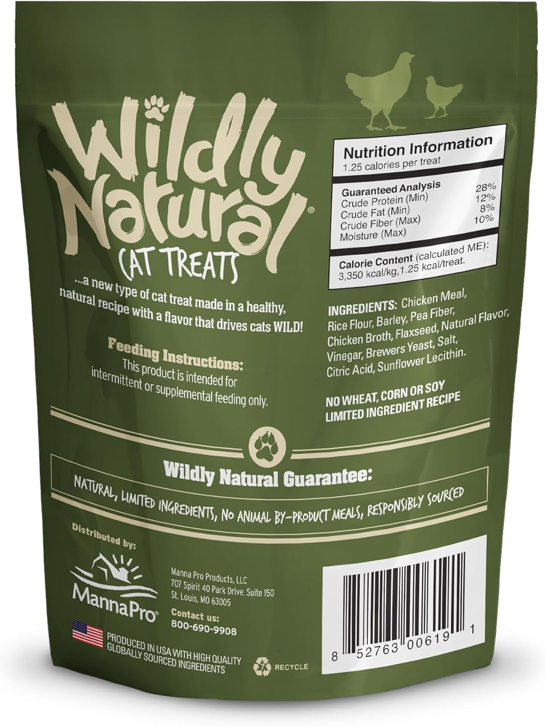 Cat Treats, Low Calorie Cat Treats, No Grains, Healthy Snacks Made with Natural Ingredients, Kitten Essentials, High Protein Snack, Chicken Flavor, 2.5 Oz