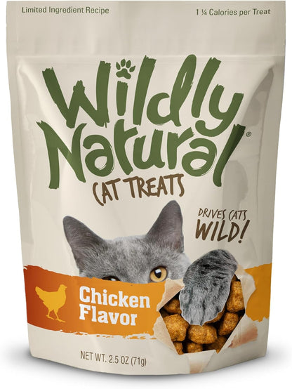 Cat Treats, Low Calorie Cat Treats, No Grains, Healthy Snacks Made with Natural Ingredients, Kitten Essentials, High Protein Snack, Chicken Flavor, 2.5 Oz