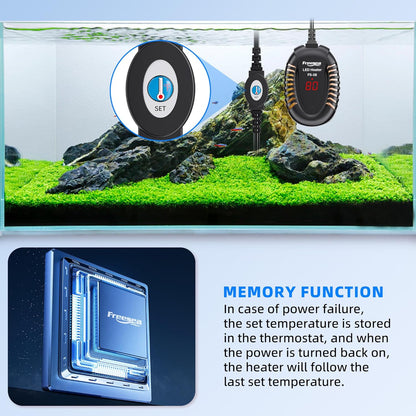 Aquarium Fish Tank Heater: 75W Small Submersible Turtle Heater with Adjustable Temperature External Controller for Betta | Saltwater | Freshwater | 5-15 Gallon