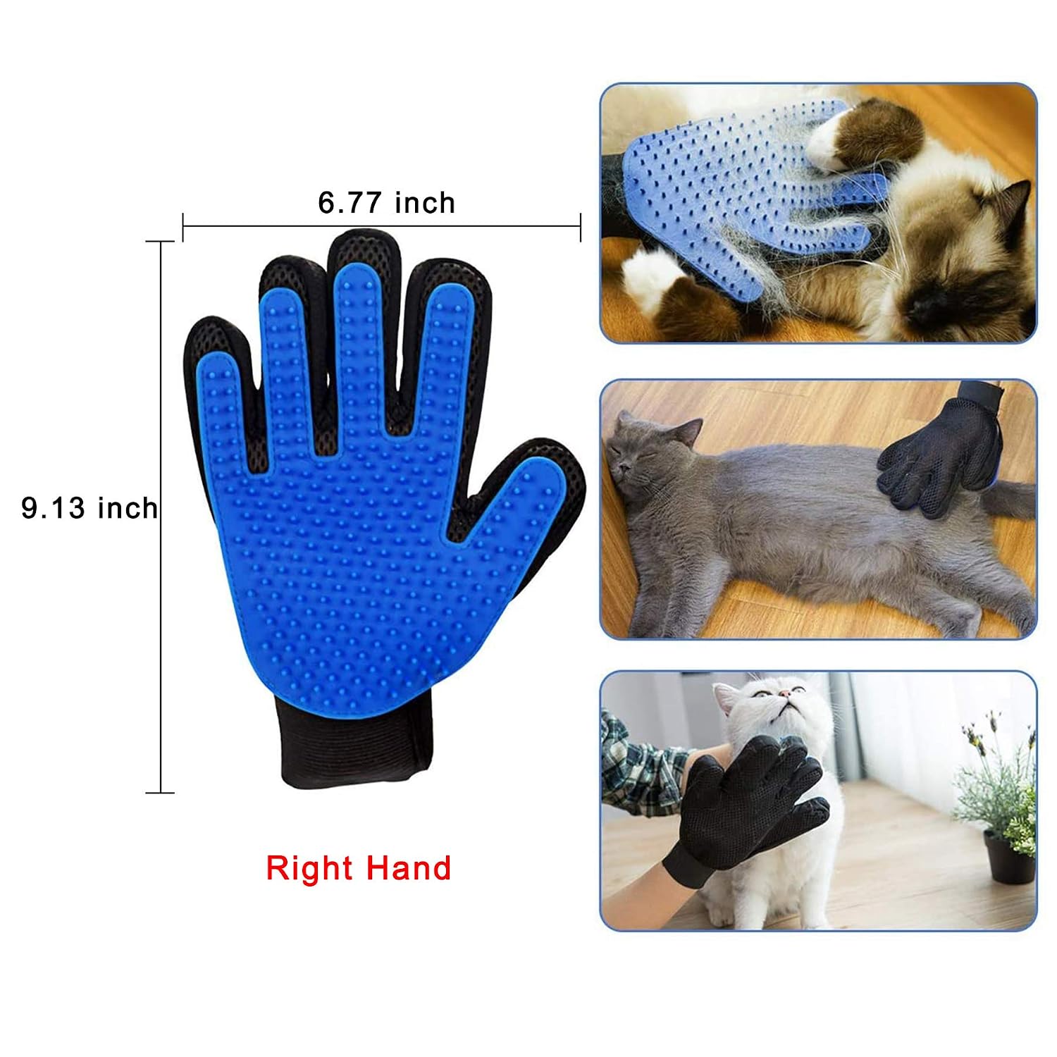 Dbuy 3 Pack Cat Grooming Set - Self Groomer Massage Combs with Catnip, Mitts Brush Gloves for Short and Long Fur, Hair Remover Tool