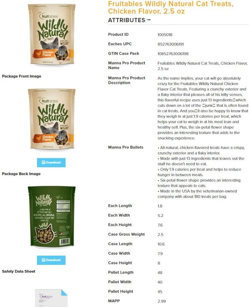 Cat Treats, Low Calorie Cat Treats, No Grains, Healthy Snacks Made with Natural Ingredients, Kitten Essentials, High Protein Snack, Chicken Flavor, 2.5 Oz